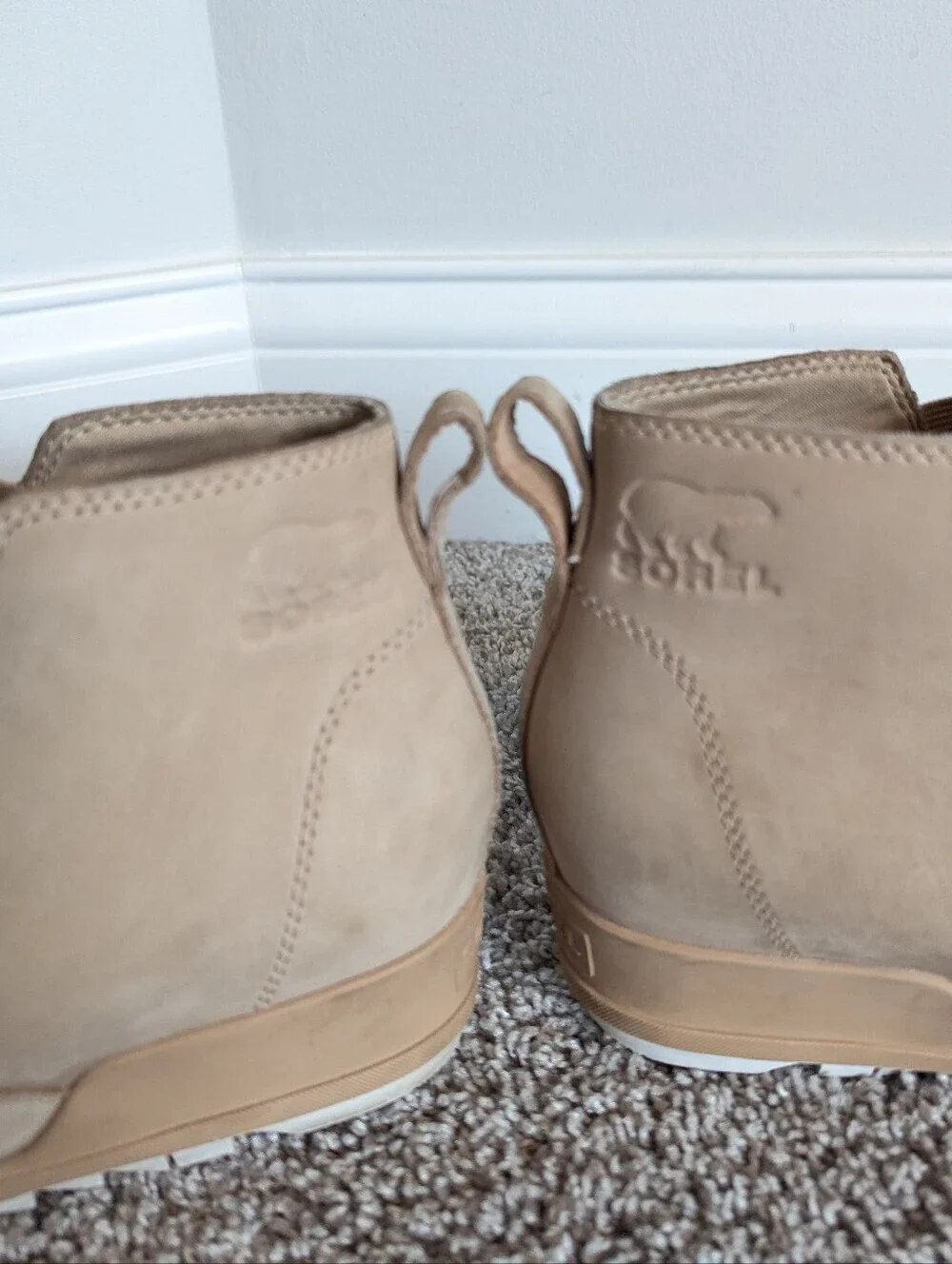 Sorel Evie Pull On Booties - Canoe Sea Salt Tan sz 10